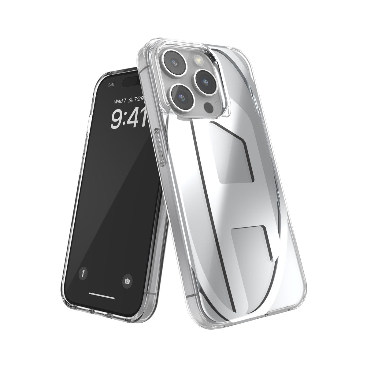 [OUTLET] iPhone 15 Pro スマホケース スマホカバー メタリック Oval D Clear/Silver(クリア/シルバー) DIESEL[ディーゼル] クリア/シルバー 54096