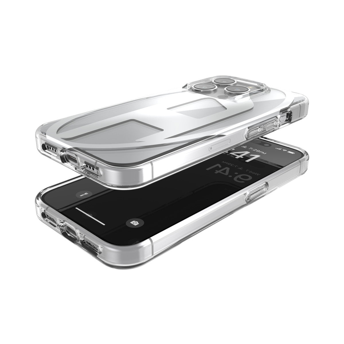 [OUTLET] iPhone 15 Pro スマホケース スマホカバー メタリック Oval D Clear/Silver(クリア/シルバー) DIESEL[ディーゼル] クリア/シルバー 54096