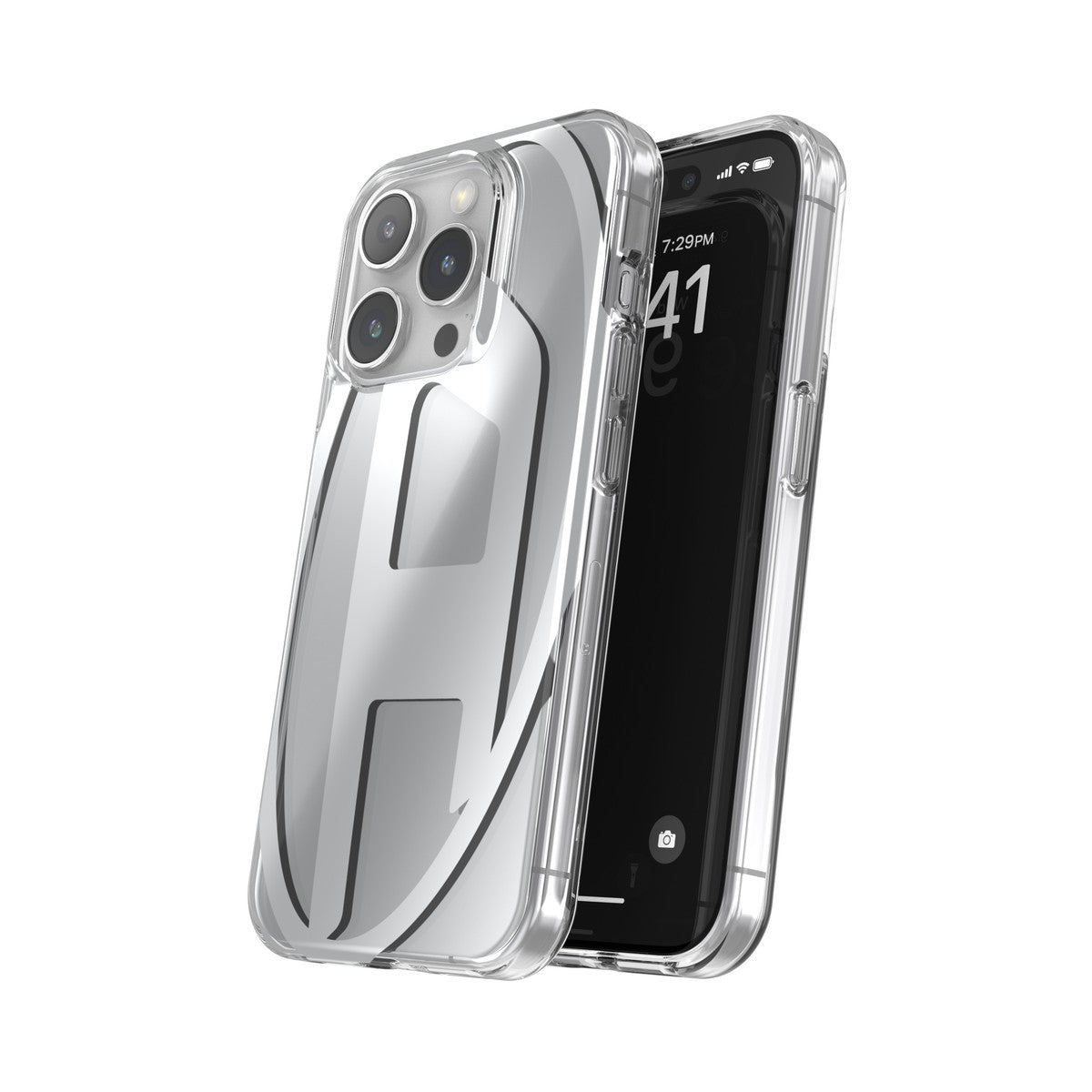 [OUTLET] iPhone 15 Pro スマホケース スマホカバー メタリック Oval D Clear/Silver(クリア/シルバー) DIESEL[ディーゼル] クリア/シルバー 54096