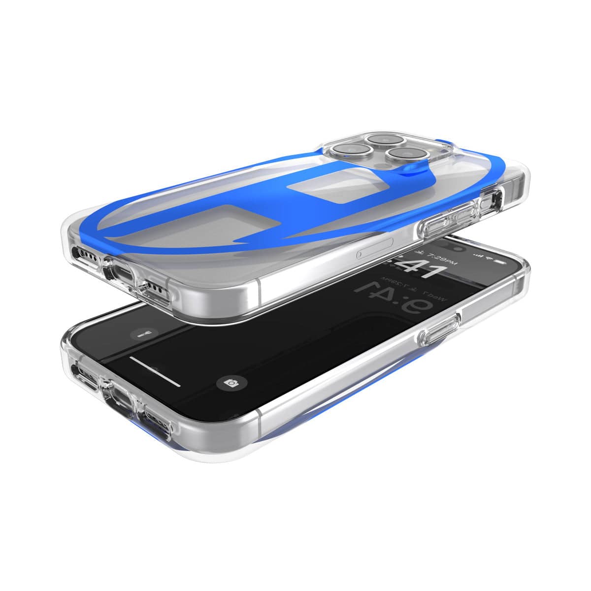 [OUTLET] iPhone 15 Pro スマホケース スマホカバー ミラーデザインデザイン メタリック Oval D Clear/Blue(クリア/ブルー) DIESEL[ディーゼル] クリア/ブルー 54103