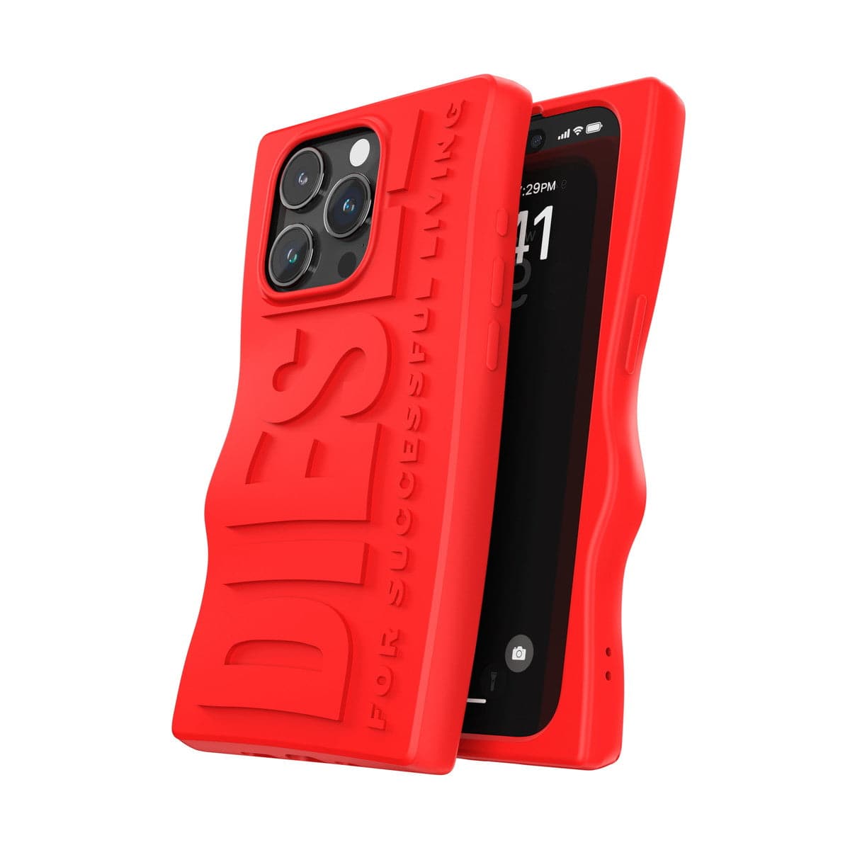 [OUTLET] iPhone 15 Pro スマホケース スマホカバー D By Silicone Red(レッド) 立体ロゴ ソフトシリコン DIESEL[ディーゼル] レッド 54117