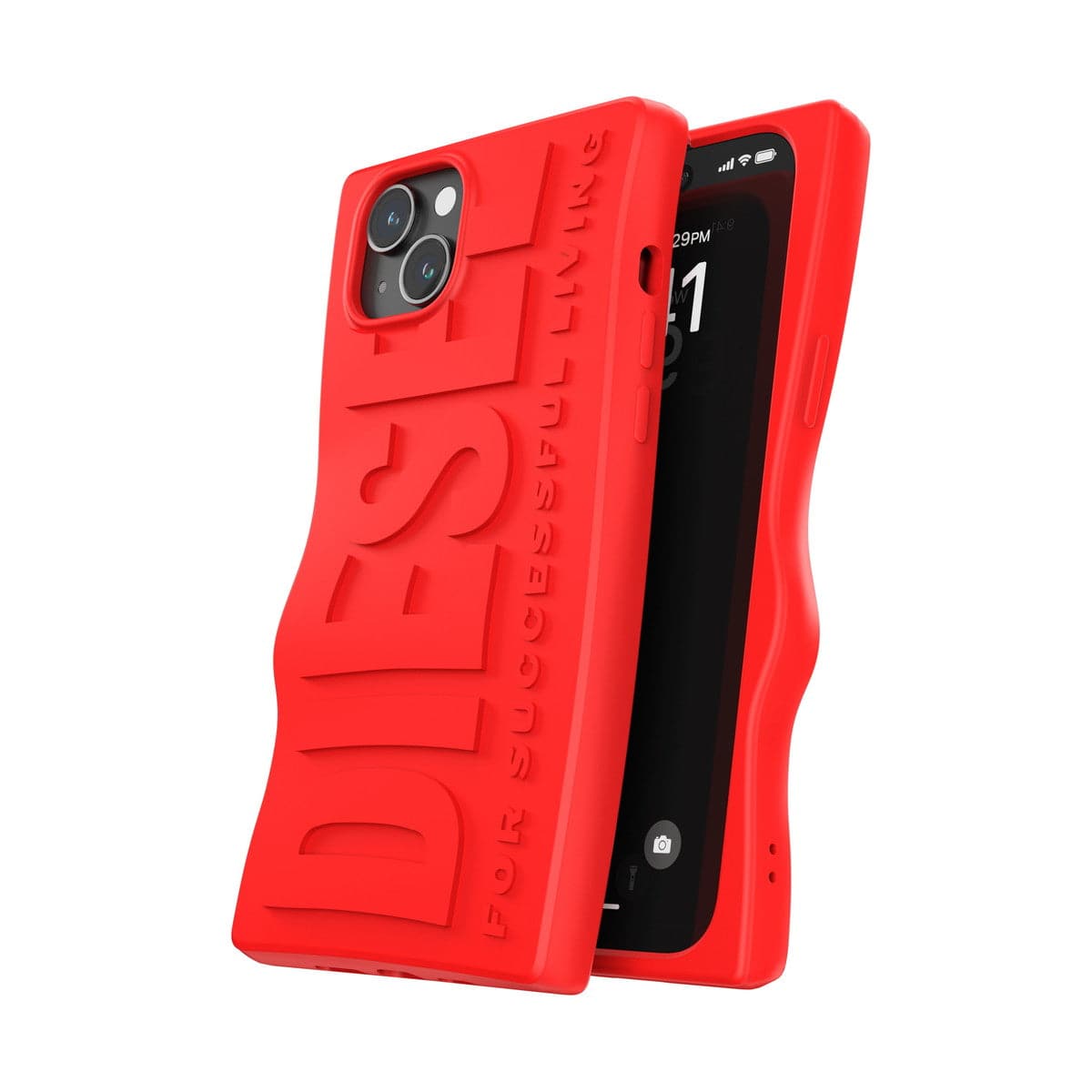[OUTLET] iPhone 15 Plus スマホケース スマホカバー D By Silicone Red(レッド) 立体ロゴ ソフトシリコン DIESEL[ディーゼル] レッド 54118