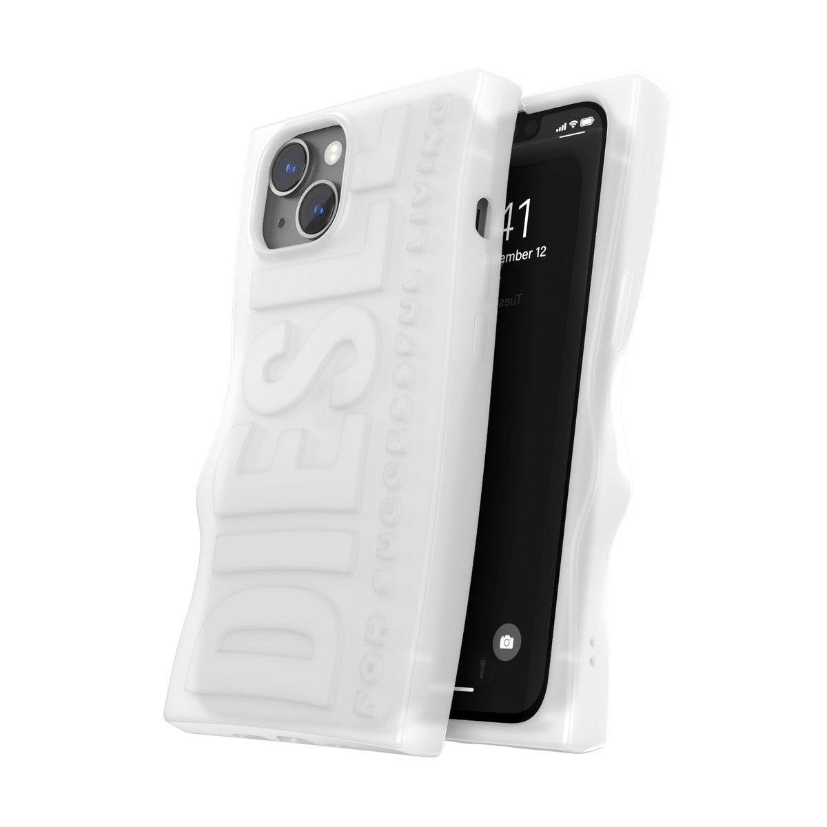 [OUTLET] iPhone 14/ iPhone 13 スマホケース スマホカバー D By Silicone White(ホワイト) 立体ロゴ ソフトシリコン DIESEL[ディーゼル] ホワイト 54122