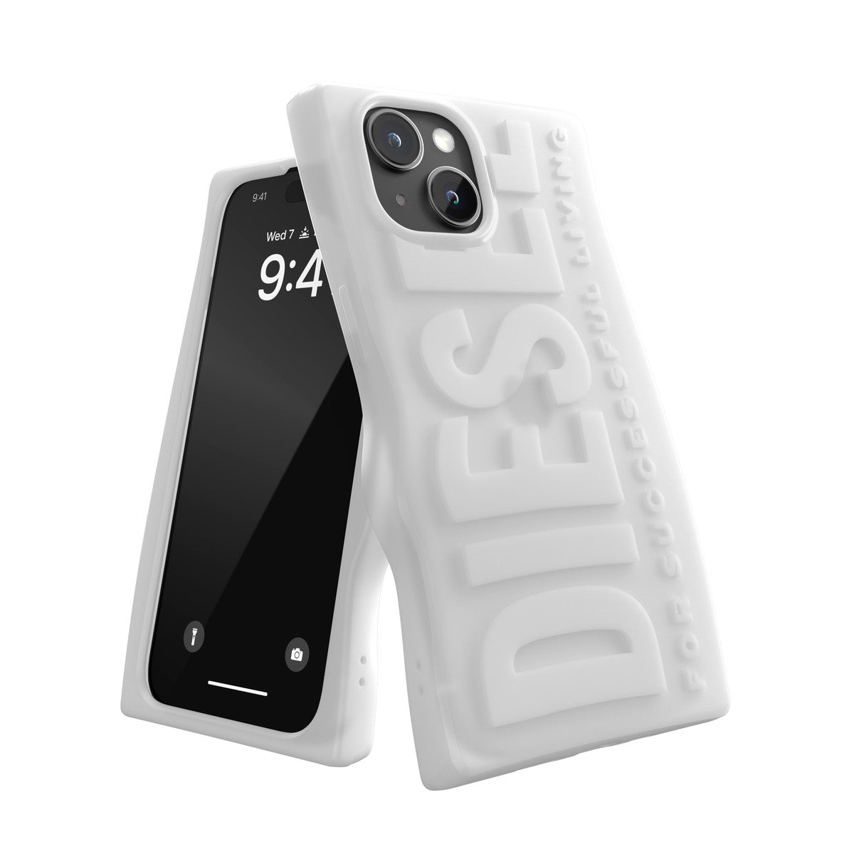 [OUTLET] iPhone 15 スマホケース スマホカバー D By Silicone White(ホワイト) 立体ロゴ ソフトシリコン DIESEL[ディーゼル] ホワイト 54123