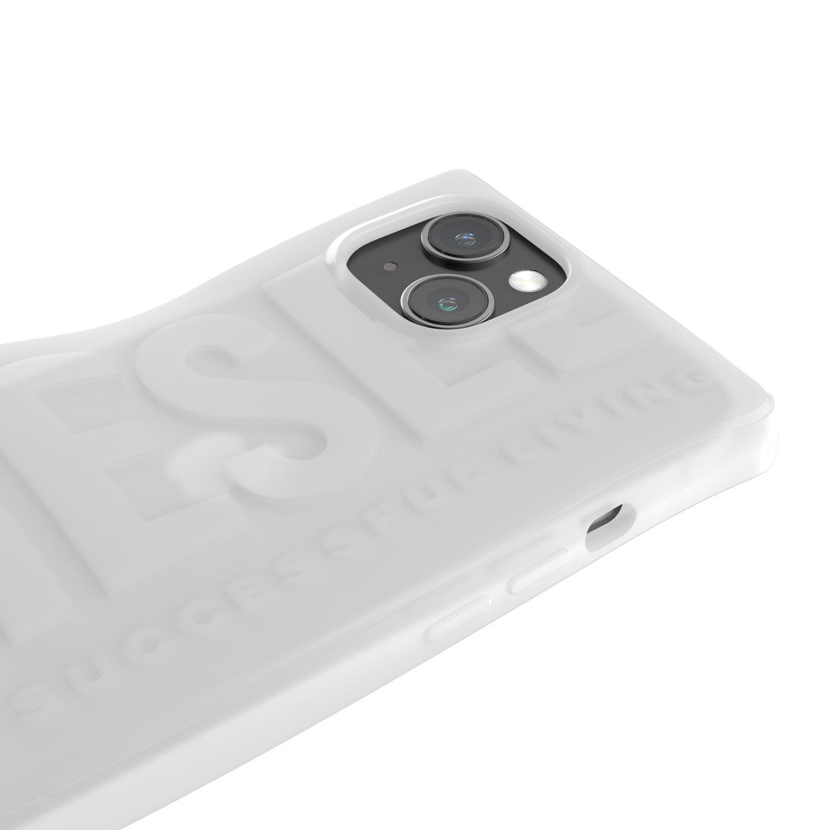 [OUTLET] iPhone 15 スマホケース スマホカバー D By Silicone White(ホワイト) 立体ロゴ ソフトシリコン DIESEL[ディーゼル] ホワイト 54123