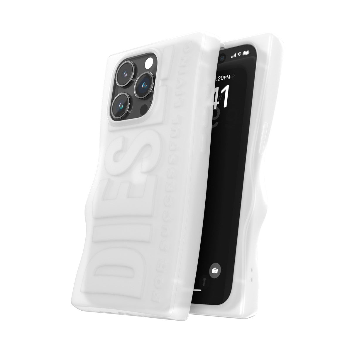 [OUTLET] iPhone 15 Pro スマホケース スマホカバー D By Silicone White(ホワイト) 立体ロゴ ソフトシリコン DIESEL[ディーゼル] ホワイト 54124