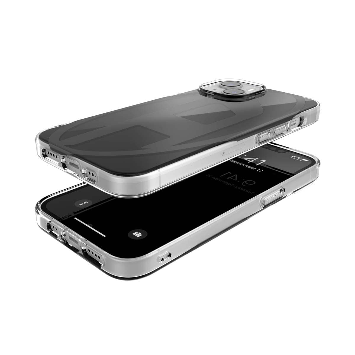 iPhone 14/ iPhone 13 スマホケース スマホカバー Oval D metallic(メタリック) Black(ブラック) DIESEL[ディーゼル] ブラック 60038