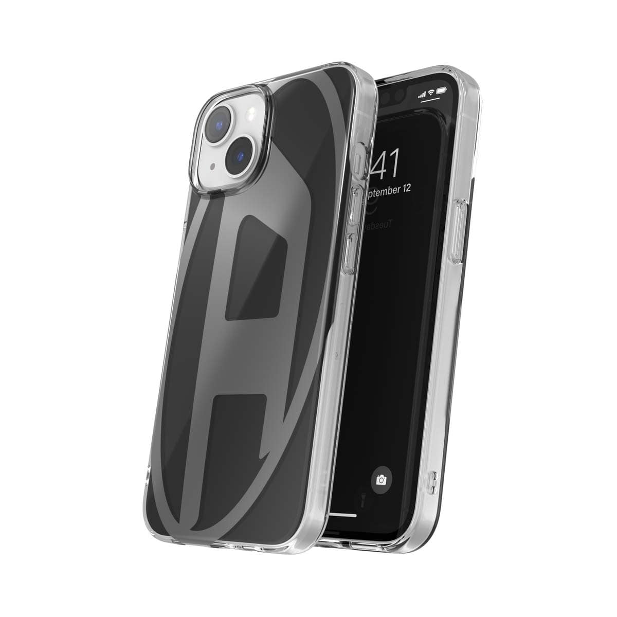 iPhone 14/ iPhone 13 スマホケース スマホカバー Oval D metallic(メタリック) Black(ブラック) DIESEL[ディーゼル] ブラック 60038