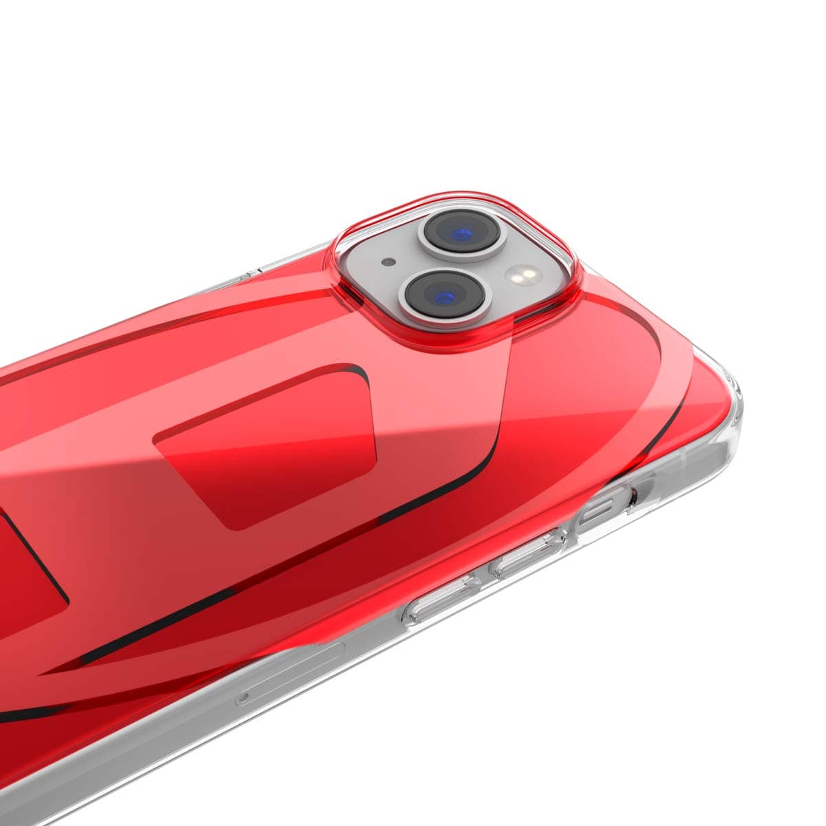 iPhone 14/iPhone 13 スマホケース スマホカバー メタリック ミラー Oval D metallic Red(レッド) DIESEL[ディーゼル] レッド 60042