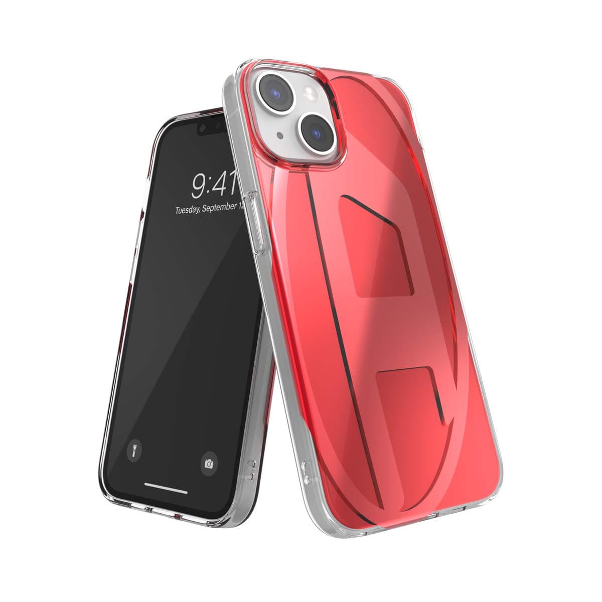 iPhone 14/iPhone 13 スマホケース スマホカバー メタリック ミラー Oval D metallic Red(レッド) DIESEL[ディーゼル] レッド 60042