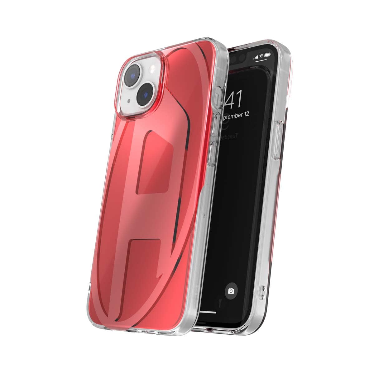 iPhone 14/iPhone 13 スマホケース スマホカバー メタリック ミラー Oval D metallic Red(レッド) DIESEL[ディーゼル] レッド 60042