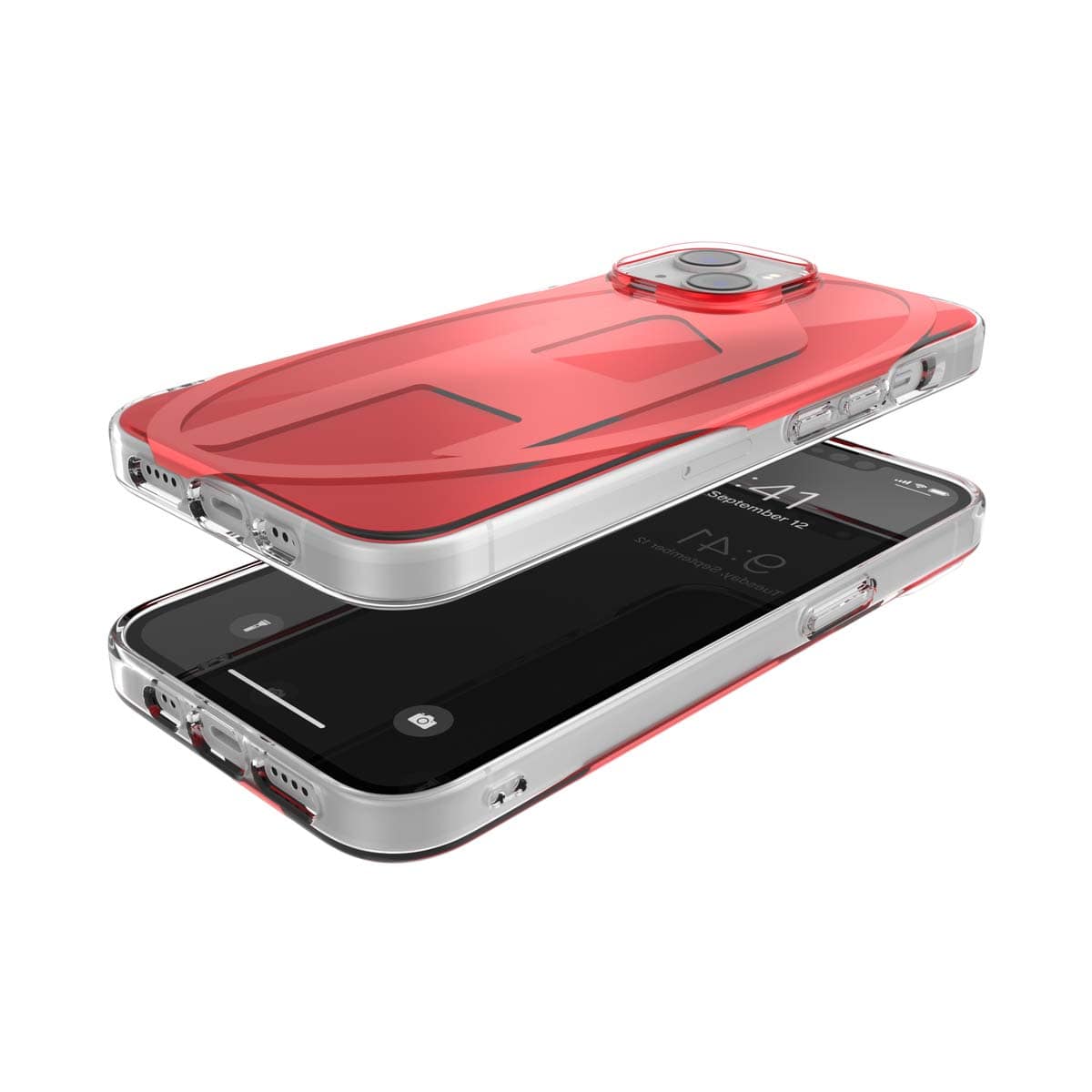 iPhone 14/iPhone 13 スマホケース スマホカバー メタリック ミラー Oval D metallic Red(レッド) DIESEL[ディーゼル] レッド 60042