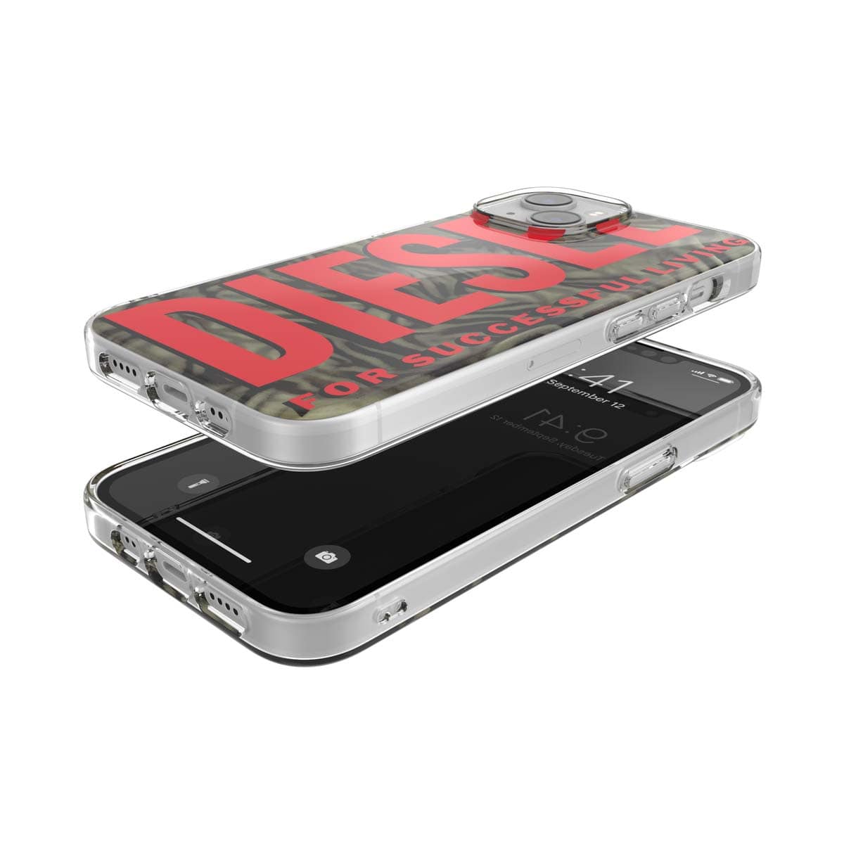 [OUTLET] iPhone 14/ iPhone 13 スマホケース スマホカバー Biscotto Camo Green/Red(グリーン/レッド) 迷彩柄 カモフラ ロゴ DIESEL[ディーゼル] グリーン 60046