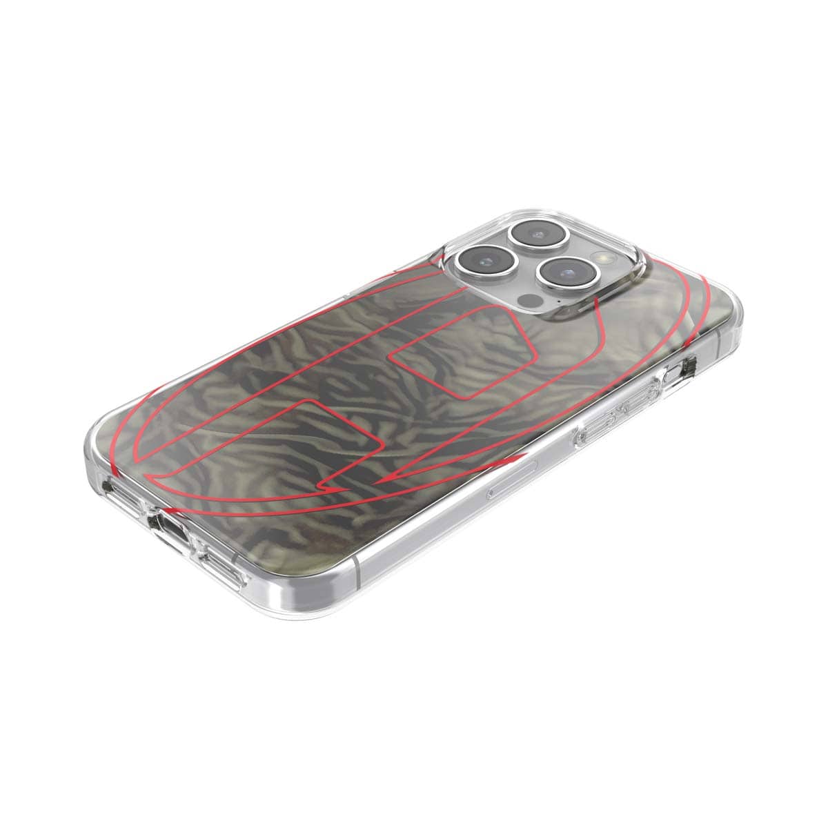 [OUTLET] iPhone 15 Pro スマホケース スマホカバー Oval D Camo Green(グリーン)/Red(レッド) オーバルD 迷彩柄 ミライタリー カモフラ ロゴ DIESEL[ディーゼル] グリーン/レッド 60052