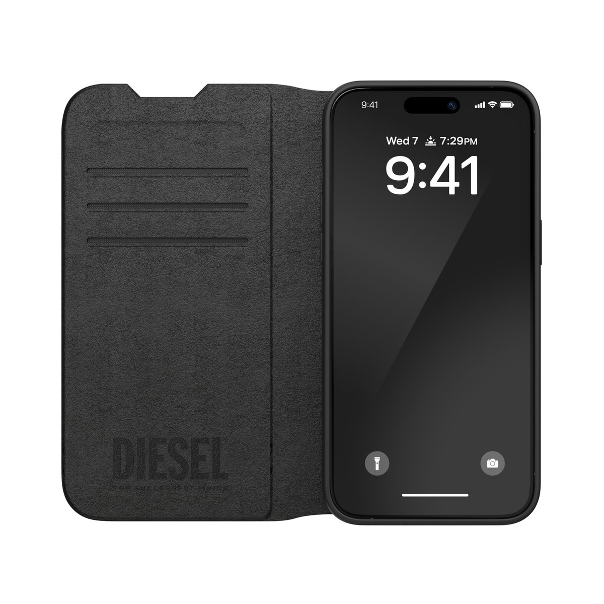 iPhone 16 Pro Max スマホケース スマホカバー 手帳型 ポケット/カードスリット搭載 MagSafe対応 Booklet Black(ブラック) DIESEL[ディーゼル] ブラック 60134