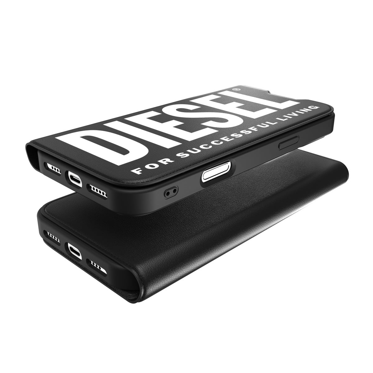 iPhone 16 Pro Max スマホケース スマホカバー 手帳型 ポケット/カードスリット搭載 MagSafe対応 Booklet Black(ブラック) DIESEL[ディーゼル] ブラック 60134