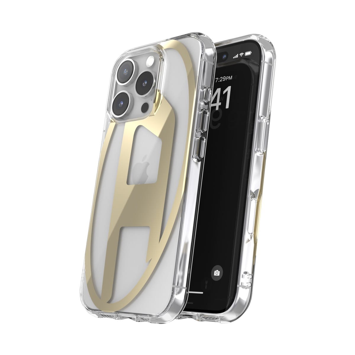 iPhone 16 Pro スマホケース スマホカバー Oval D Mirror Clear/Gold(クリア/ゴールド) DIESEL[ディーゼル] クリア/ゴールド 60136