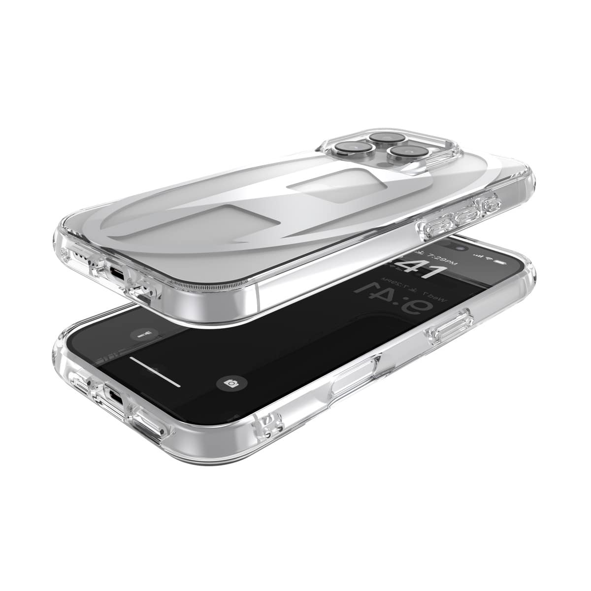 iPhone 16 Pro スマホケース スマホカバー Oval D Mirror(ミラー) Clear/Silver(クリア/シルバー) DIESEL[ディーゼル] クリア/シルバー 60140