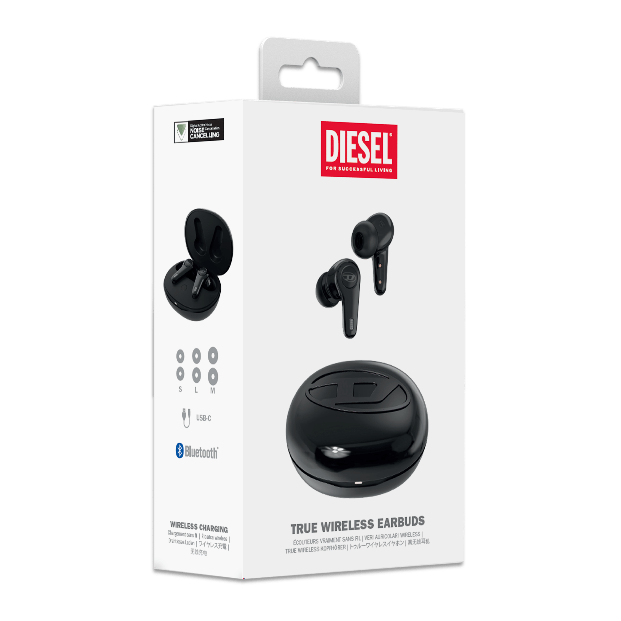 ワイヤレスイヤホン [グロッシー] オーバルD アクティブノイズキャンセリング機能 外音取り込み機能 True Wireless Earbuds Glossy[グロッシー] Black(ブラック) DIESEL[ディーゼル] ブラック 60214