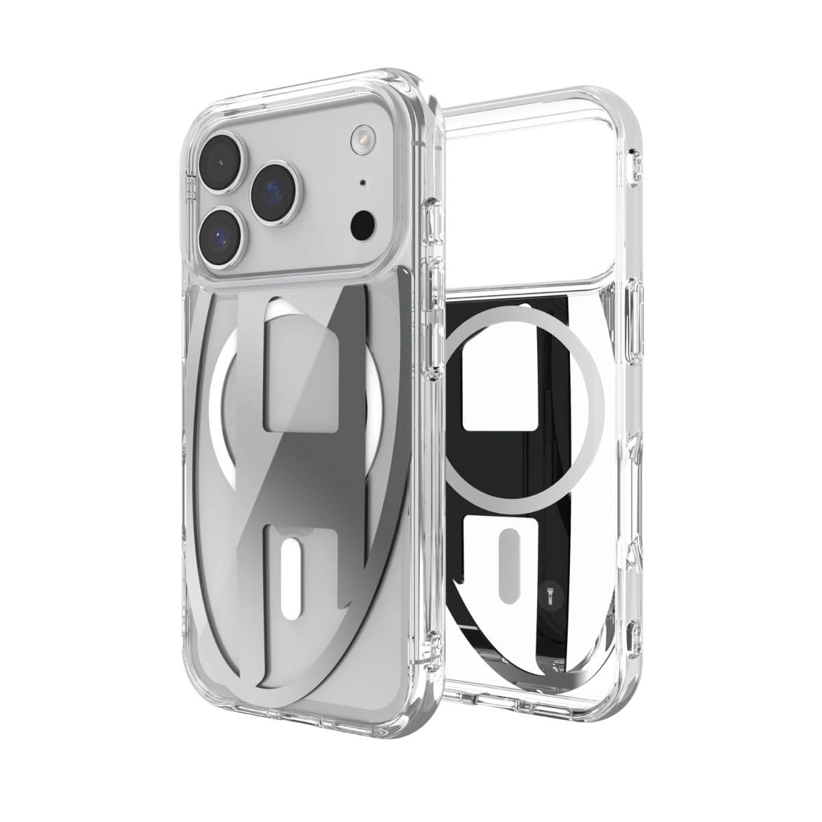 iPhone 17 Pro スマホケース スマホカバー Magsafe対応 ミラー Oval D Metallic Clear/Silver(クリア/シルバー) DIESEL[ディーゼル] クリアシルバー 60413