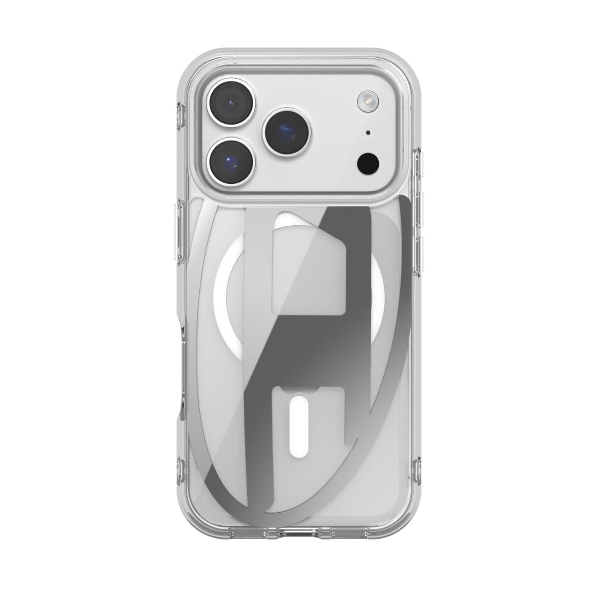 iPhone 17 Pro スマホケース スマホカバー Magsafe対応 ミラー Oval D Metallic Clear/Silver(クリア/シルバー) DIESEL[ディーゼル] クリアシルバー 60413