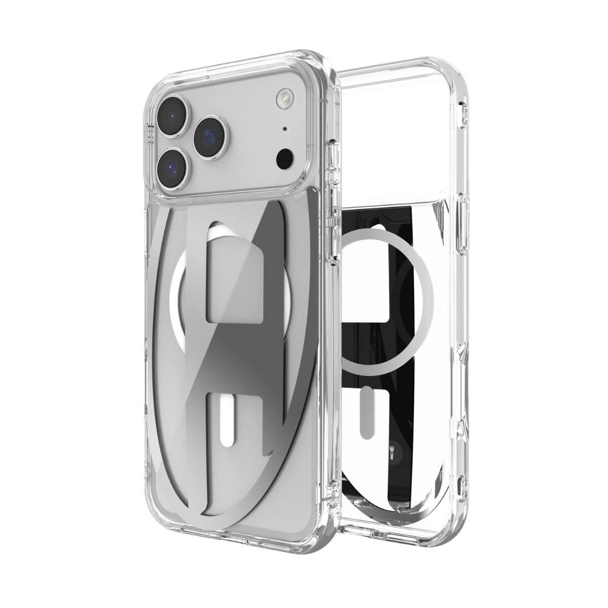 iPhone 17 Pro Max スマホケース スマホカバー Magsafe対応 ミラー Oval D Metallic Clear/Silver(クリア/シルバー) DIESEL[ディーゼル] クリアシルバー 60414