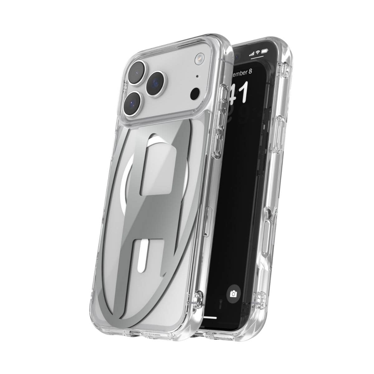iPhone 17 Pro Max スマホケース スマホカバー Magsafe対応 ミラー Oval D Metallic Clear/Silver(クリア/シルバー) DIESEL[ディーゼル] クリアシルバー 60414
