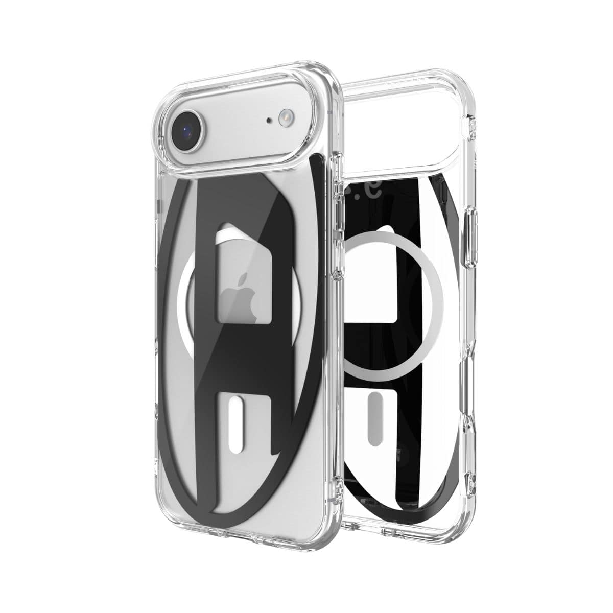 iPhone Air スマホケース スマホカバー Magsafe対応 ミラー Oval D Metallic Clear/Black(クリア/ブラック) DIESEL[ディーゼル] クリアブラック 60416