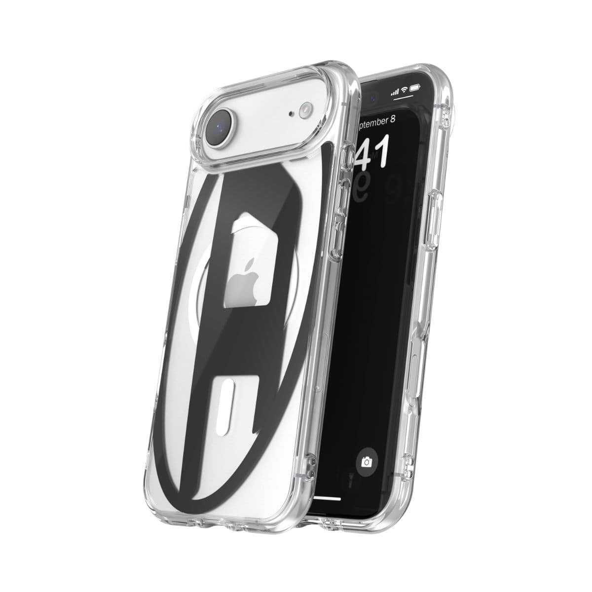 iPhone Air スマホケース スマホカバー Magsafe対応 ミラー Oval D Metallic Clear/Black(クリア/ブラック) DIESEL[ディーゼル] クリアブラック 60416