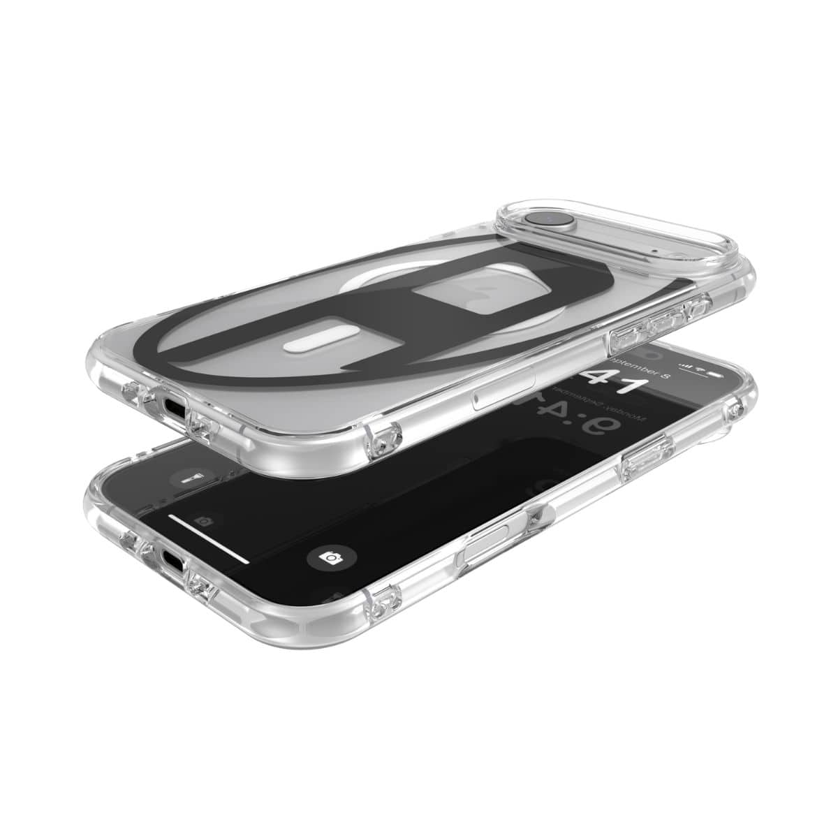 iPhone Air スマホケース スマホカバー Magsafe対応 ミラー Oval D Metallic Clear/Black(クリア/ブラック) DIESEL[ディーゼル] クリアブラック 60416