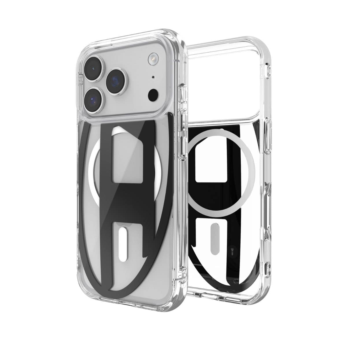 iPhone 17 Pro スマホケース スマホカバー Magsafe対応 ミラー Oval D Metallic Clear/Black(クリア/ブラック) DIESEL[ディーゼル] クリアブラック 60417