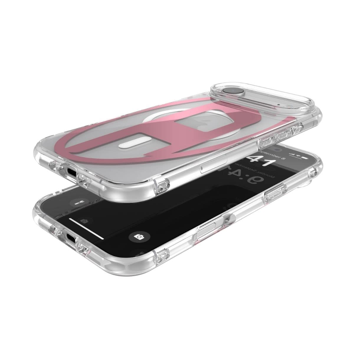 iPhone Air スマホケース スマホカバー Magsafe対応 ミラー Clear/Pink(クリア/ピンク) Oval D Metallic(メタリック) DIESEL[ディーゼル] クリア/ピンク 60420