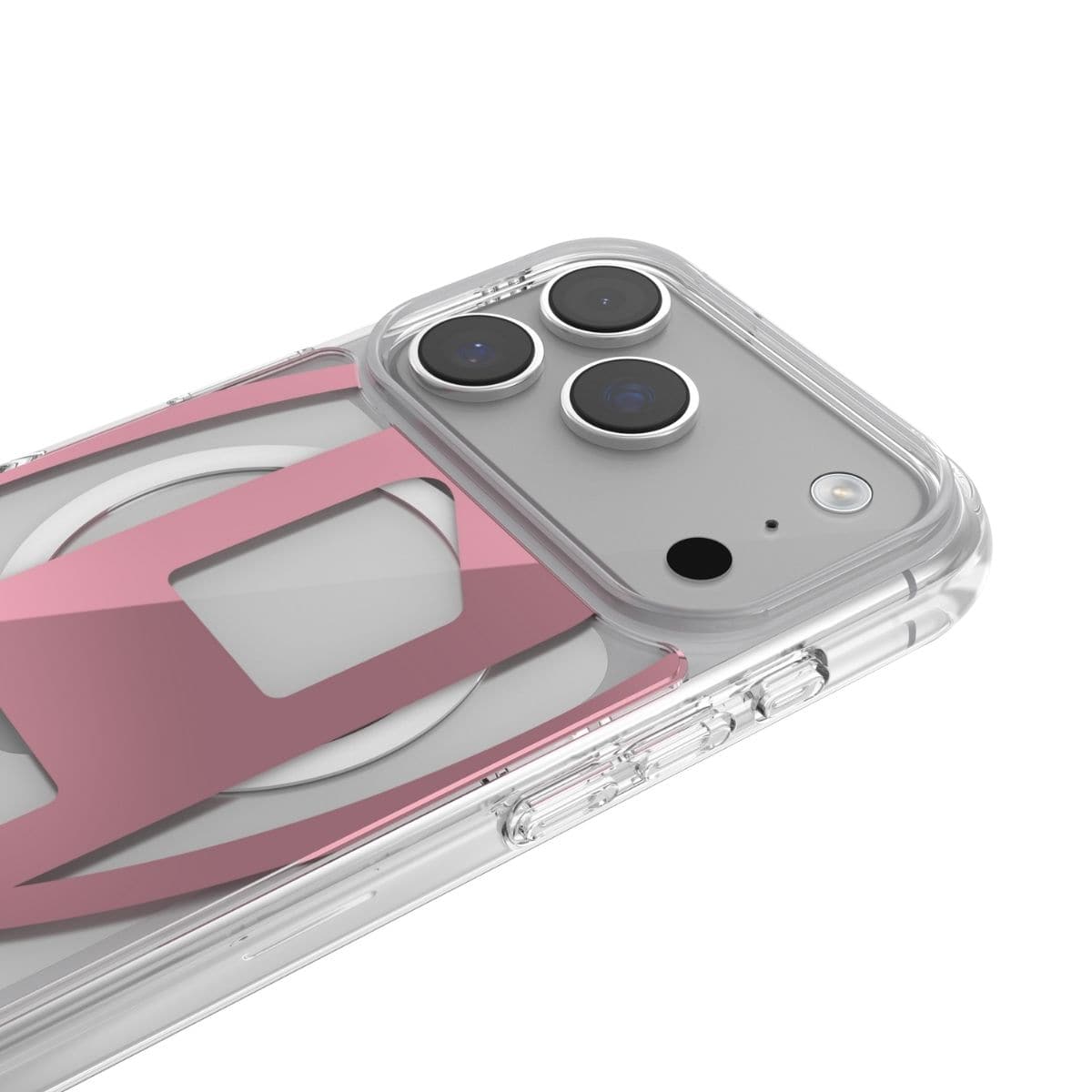 iPhone 17 Pro スマホケース スマホカバー Magsafe対応 ミラー Clear/Pink(クリア/ピンク) Oval D Metallic(メタリック) DIESEL[ディーゼル] クリアピンク 60421