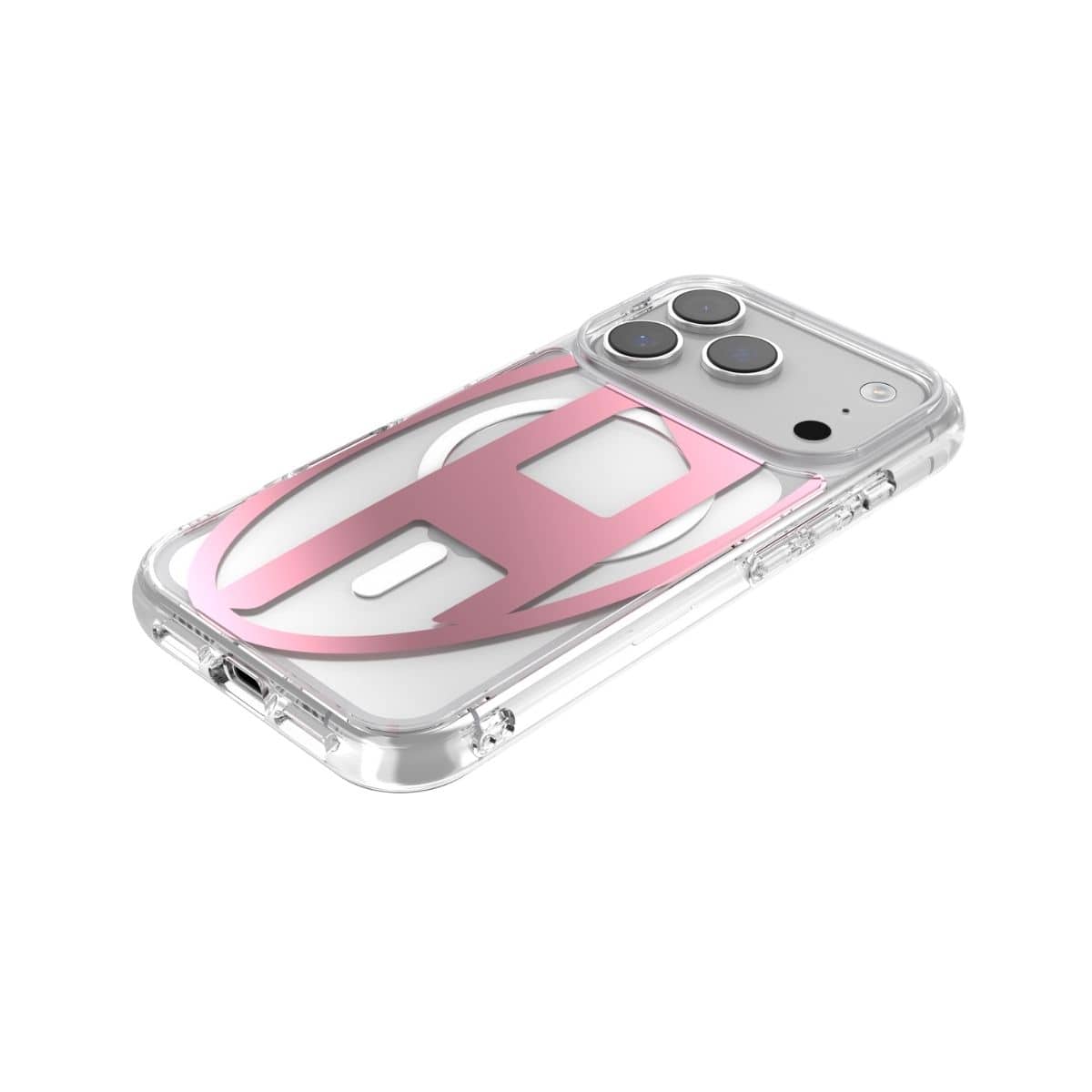 iPhone 17 Pro スマホケース スマホカバー Magsafe対応 ミラー Clear/Pink(クリア/ピンク) Oval D Metallic(メタリック) DIESEL[ディーゼル] クリアピンク 60421