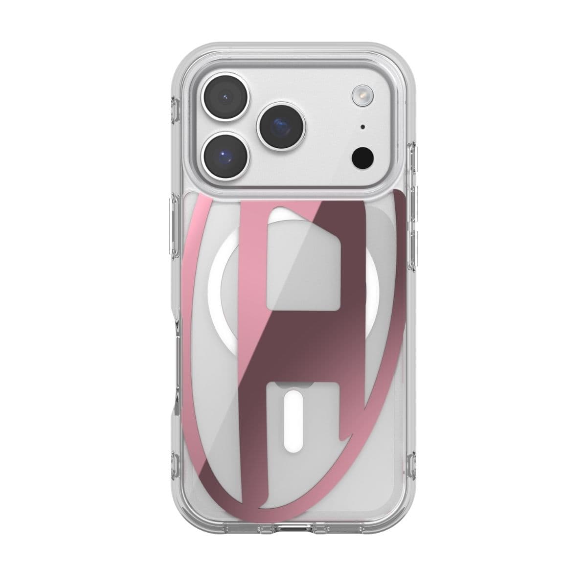 iPhone 17 Pro スマホケース スマホカバー Magsafe対応 ミラー Clear/Pink(クリア/ピンク) Oval D Metallic(メタリック) DIESEL[ディーゼル] クリアピンク 60421
