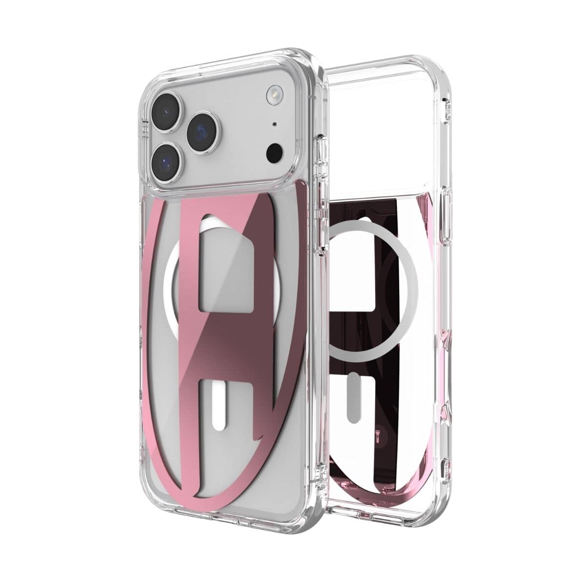 iPhone 17 Pro Max スマホケース スマホカバー Magsafe対応 ミラー Oval D Metallic Clear/Pink(クリア/ピンク) DIESEL[ディーゼル] クリアピンク 60422