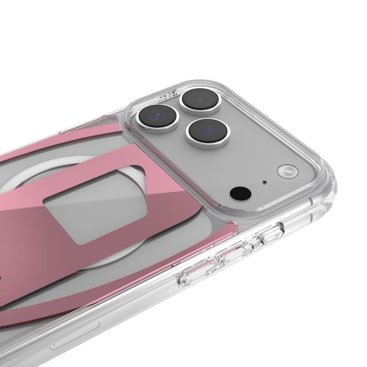 iPhone 17 Pro Max スマホケース スマホカバー Magsafe対応 ミラー Oval D Metallic Clear/Pink(クリア/ピンク) DIESEL[ディーゼル] クリアピンク 60422