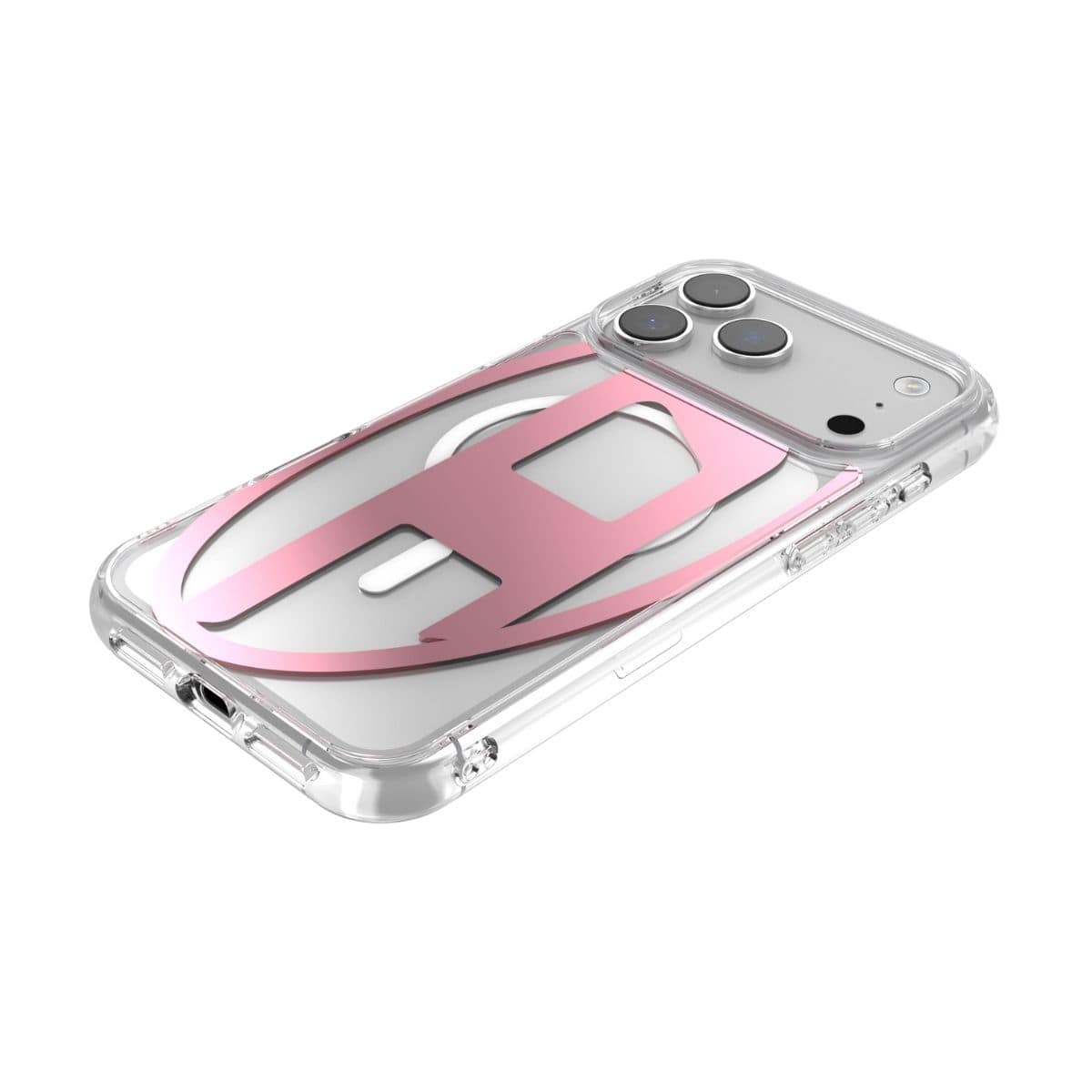iPhone 17 Pro Max スマホケース スマホカバー Magsafe対応 ミラー Oval D Metallic Clear/Pink(クリア/ピンク) DIESEL[ディーゼル] クリアピンク 60422