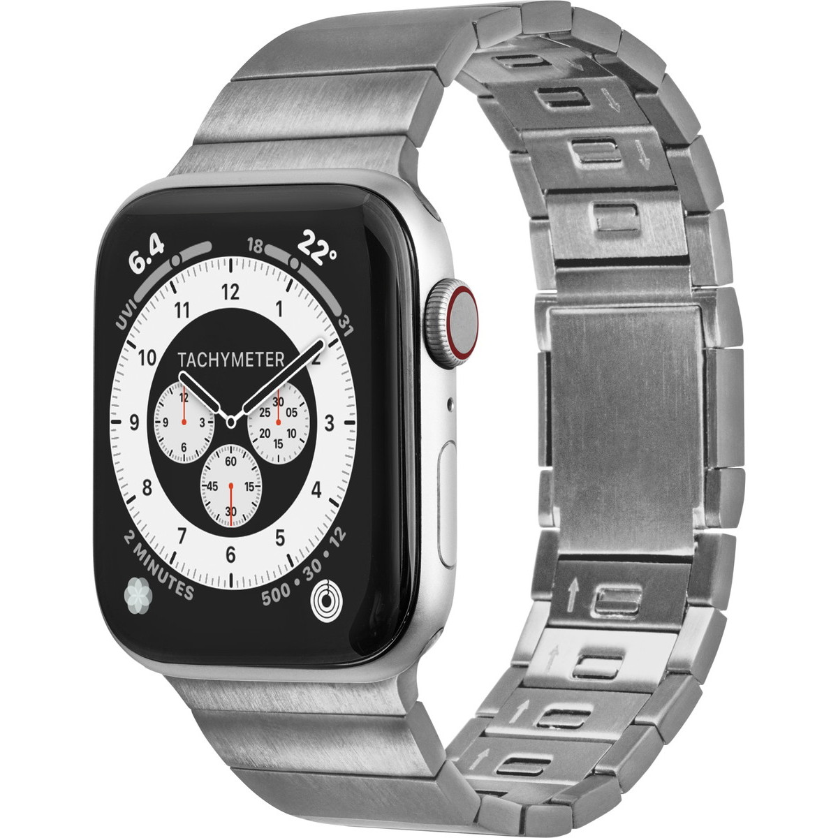 Apple Watch スマートウォッチ バンド (49/46/45/44mm)用 サージカルステンレススチール Silver(シルバー) LAUT[ラウト] LINKS[リンクス]2.0 シルバー 49/46/45/44mm 用