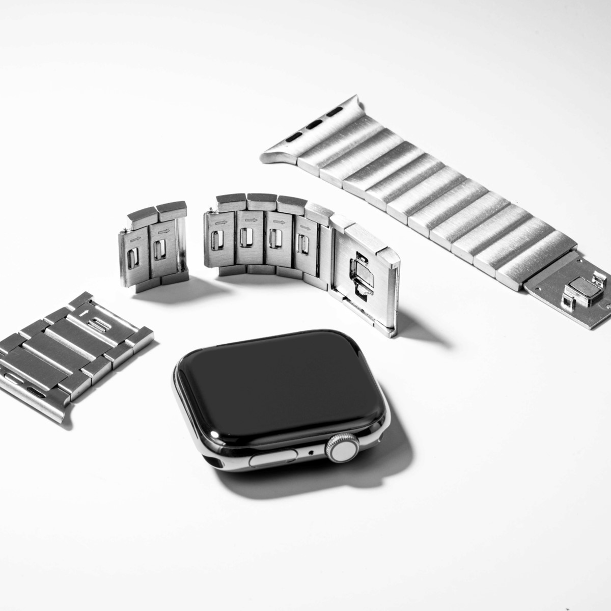 Apple Watch スマートウォッチ バンド (49/46/45/44mm)用 サージカルステンレススチール Silver(シルバー) LAUT[ラウト] LINKS[リンクス]2.0 シルバー 49/46/45/44mm 用