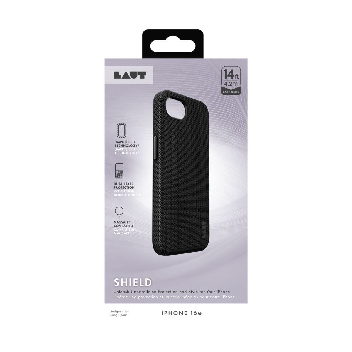 iPhone 17e/16e スマホケース スマホカバー MagSafe対応 二重構造 Black(ブラック) LAUT[ラウト] SHIELD[シールド] (L_IPSE4_MSH_BK) ブラック L_IPSE4_MSH_BK