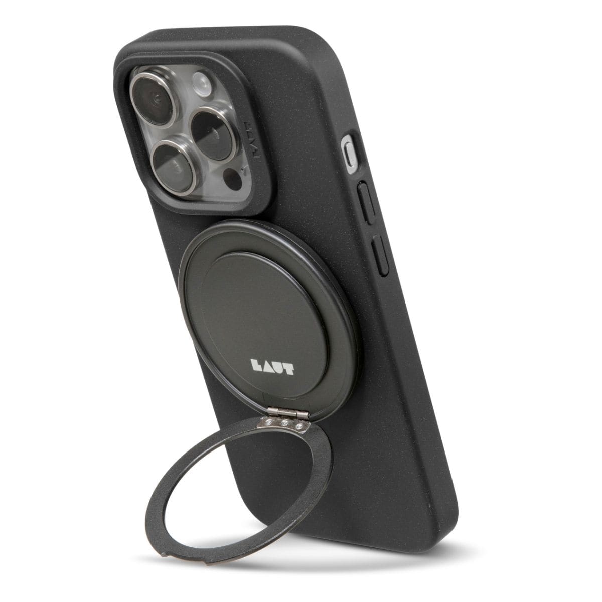 MagSafe対応 リングスタンド スマホリング 360°回転 メタルリング付属 Black(ブラック) LAUT[ラウト] ブラック L_MAG_360_BK