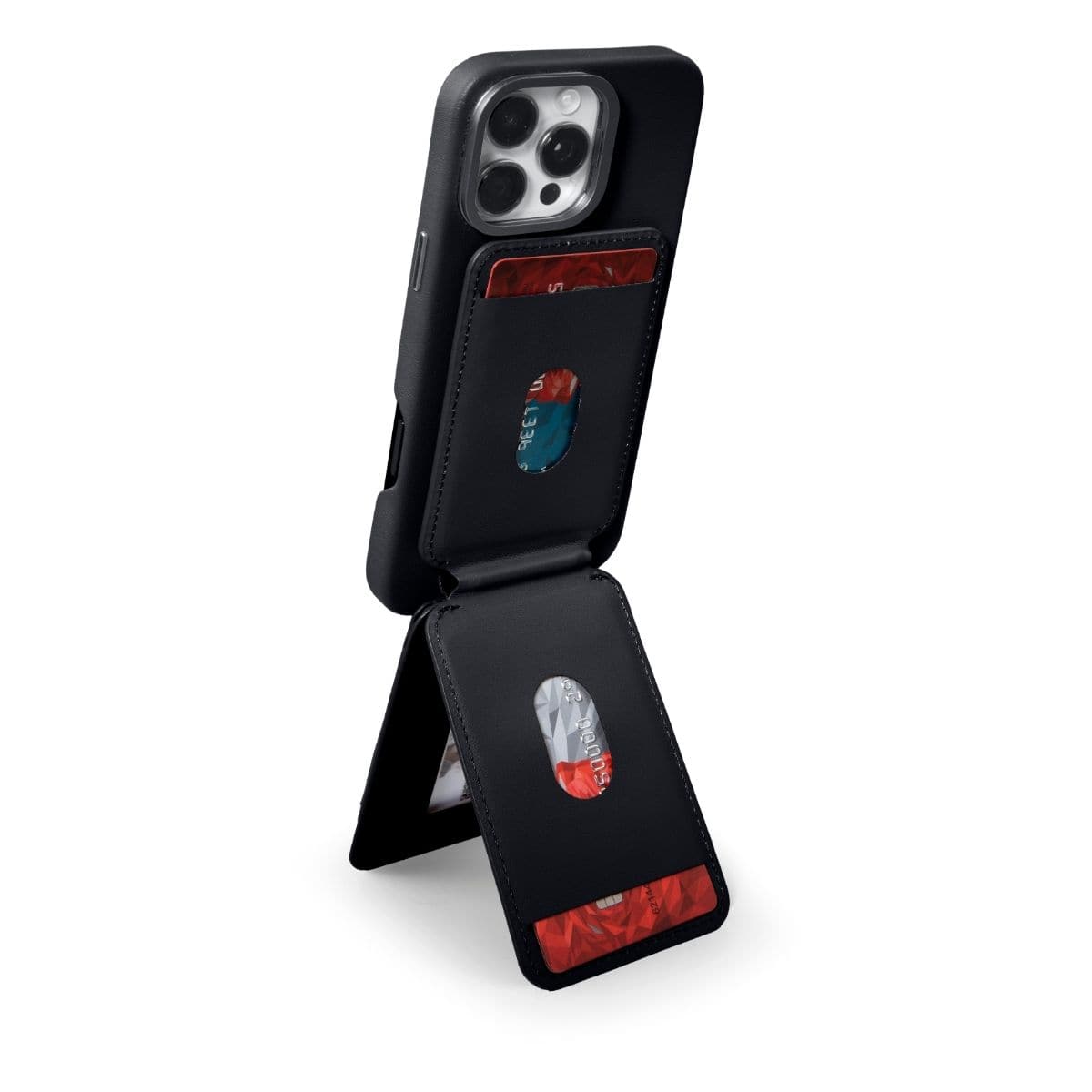 MagSafe対応 カードウォレット Black(ブラック) メタルリング付属 LAUT[ラウト] ブラック L_MAG_CW_BK