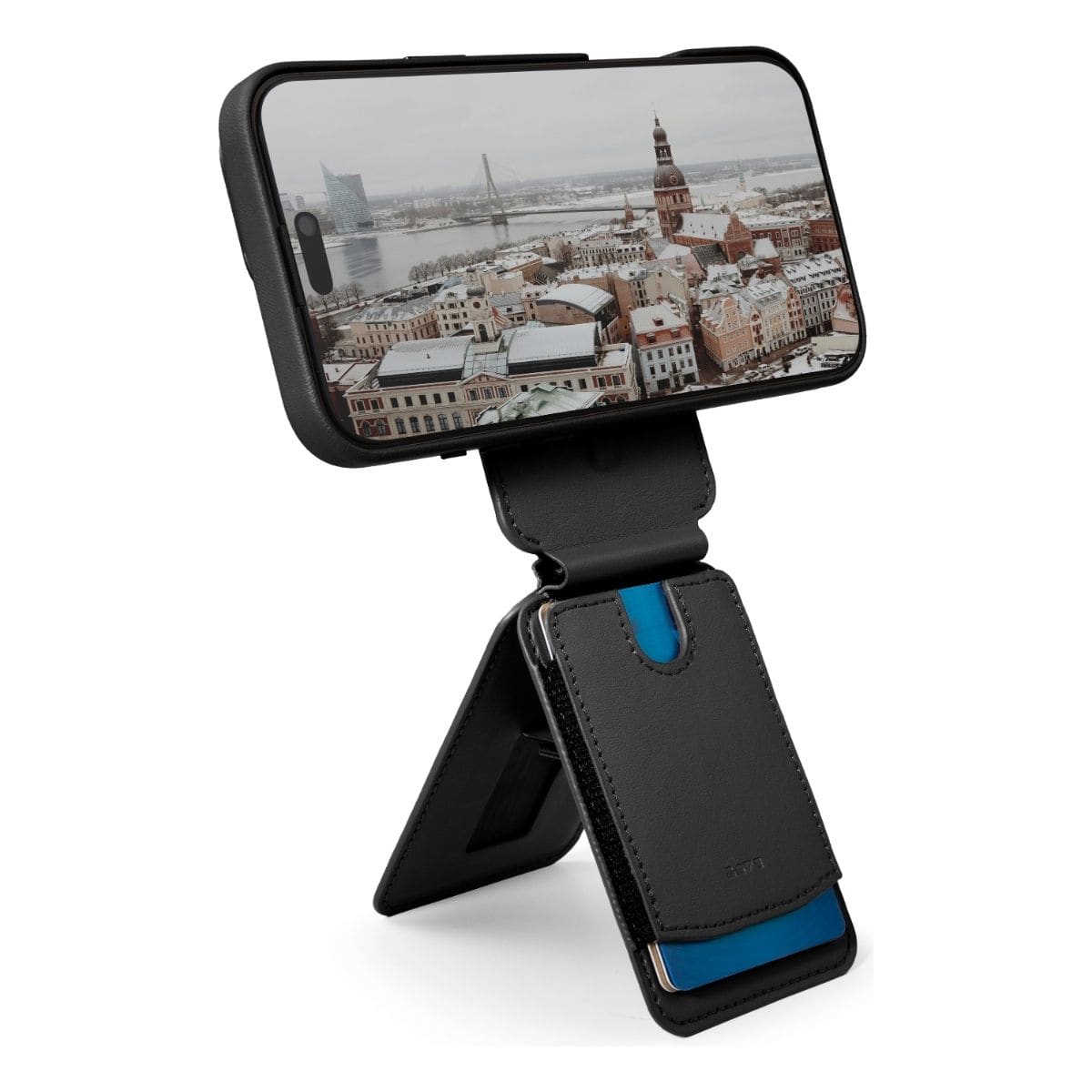 MagSafe対応 カードウォレット Black(ブラック) メタルリング付属 LAUT[ラウト] ブラック L_MAG_CW_BK