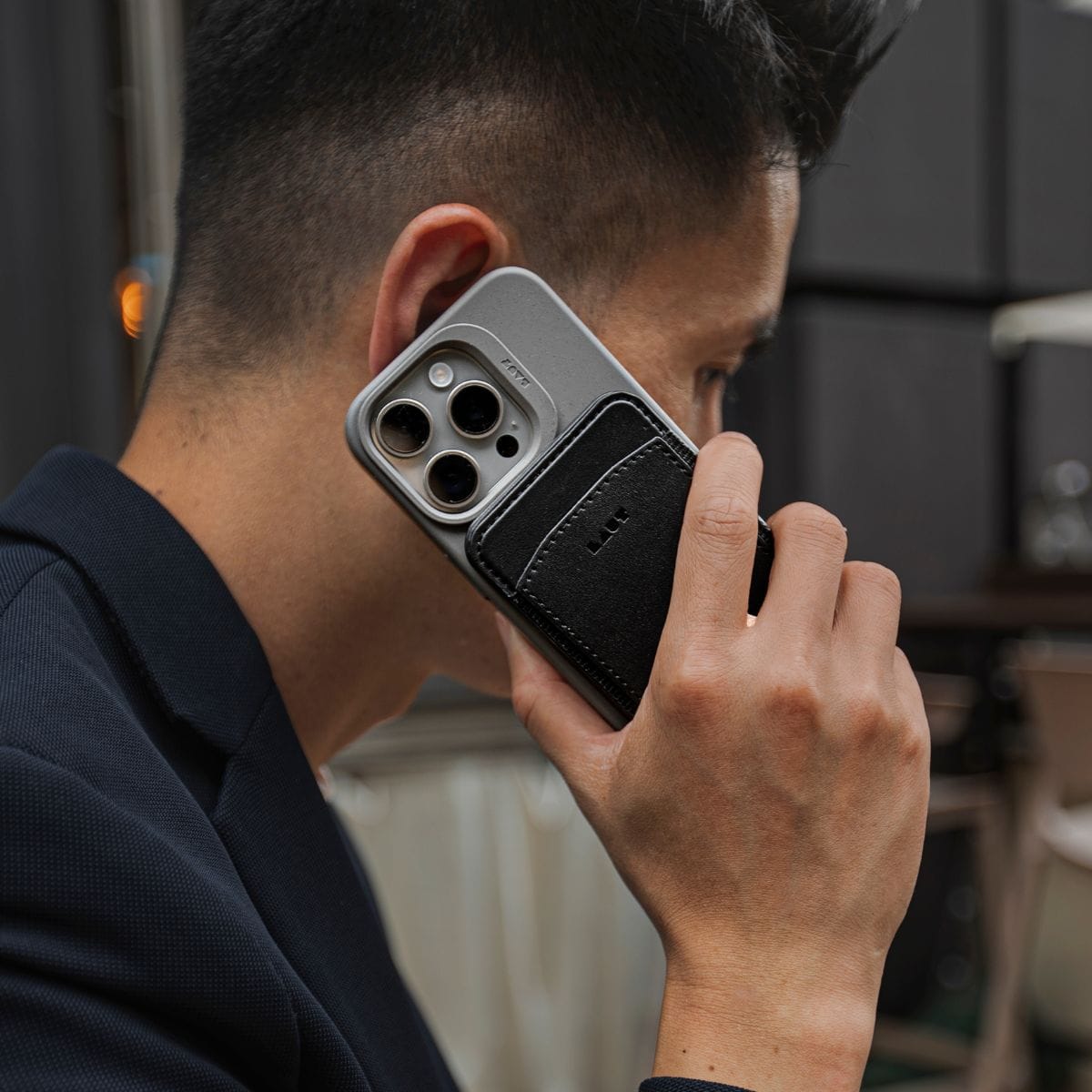 MagSafe対応 カードウォレット Black(ブラック) メタルリング付属 LAUT[ラウト] ブラック L_MAG_CW_BK