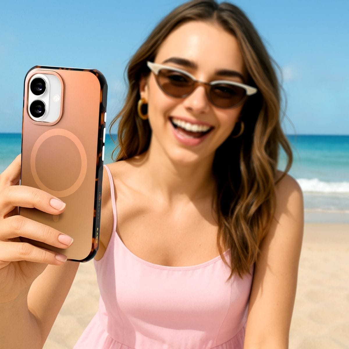 iPhone 17 スマホケース スマホカバー MagSafe対応 キャラメルゴールド(ブラウン) LAUT[ラウト] HUEX WAVE[ヒューエックス ウェーブ] ブラウン L_IP25A_HW_GD