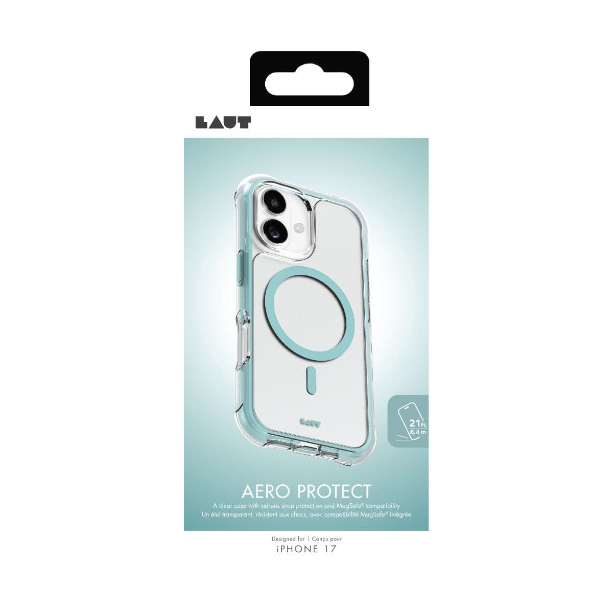 iPhone 17 スマホケース スマホカバー MagSafe対応 Clear/Mint(クリア/アクアミント) LAUT[ラウト] AERO PROTECT[エアロ プロテクト] クリアグリーン L_IP25A_AP_MT