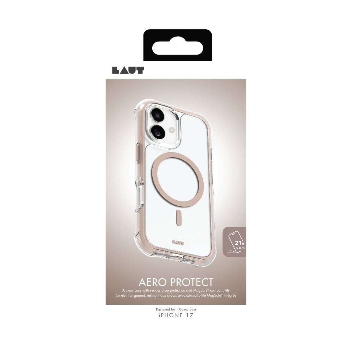 iPhone 17 スマホケース スマホカバー MagSafe対応 Clear/Brown(クリア/サドルブラウン) LAUT[ラウト] AERO PROTECT[エアロ プロテクト] クリアブラウン L_IP25A_AP_BR