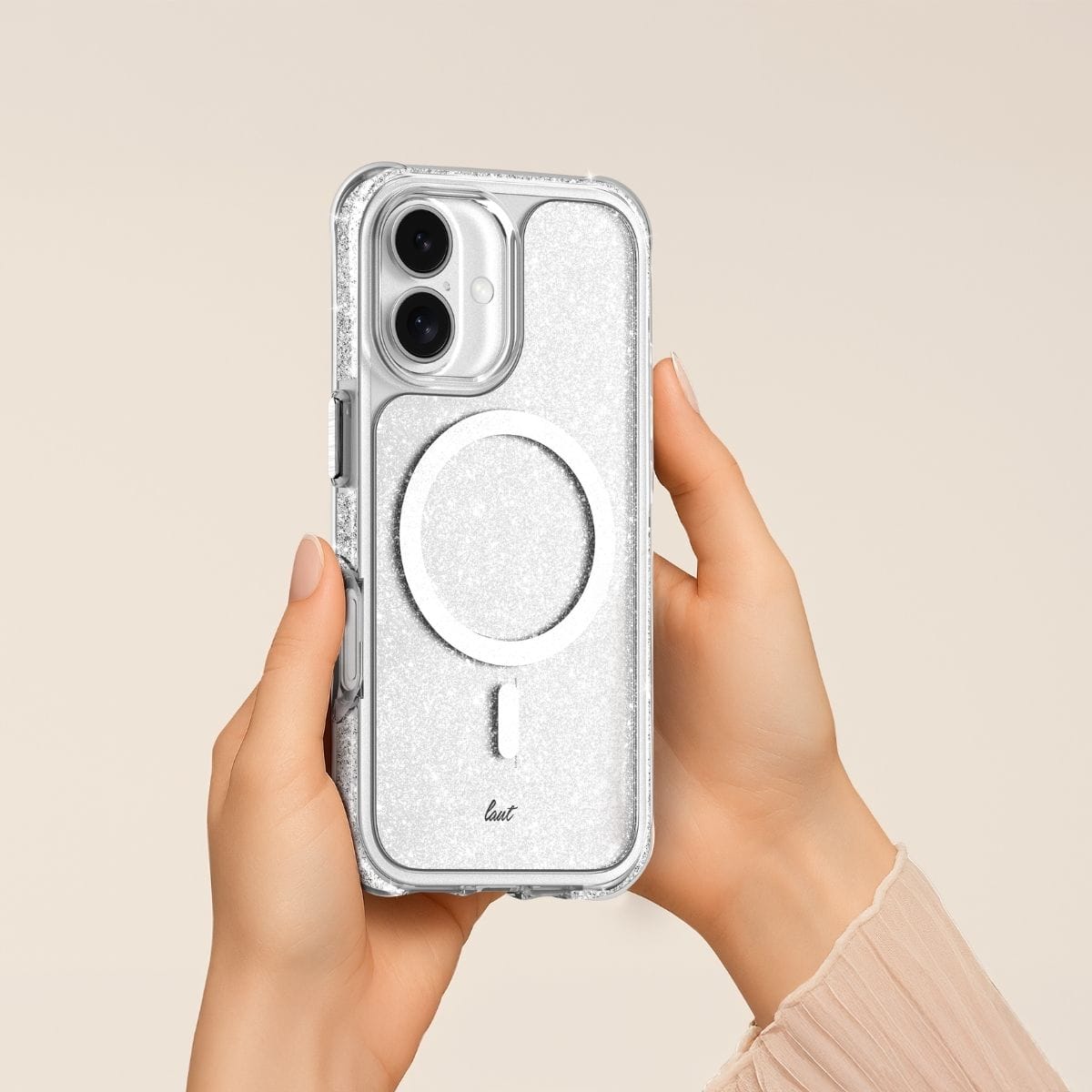 iPhone 17 スマホケース スマホカバー MagSafe対応 クリスタルシルバー Clear(クリア) LAUT[ラウト] AERO SPARKLE[エアロ スパークル] クリアシルバー L_IP25A_AS_SL