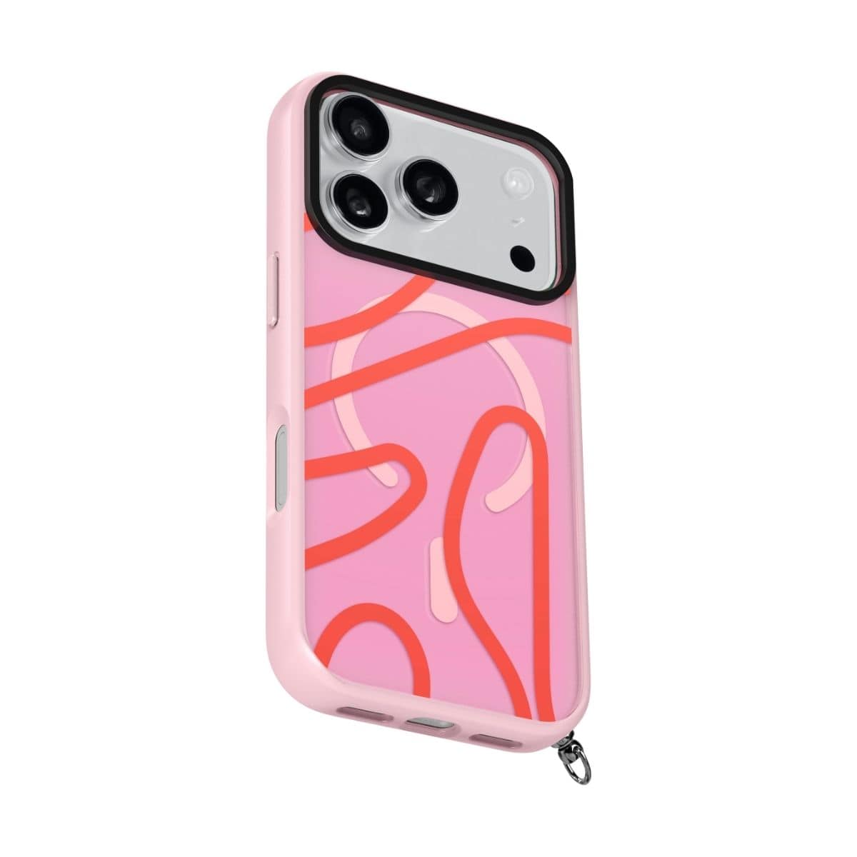 iPhone 17 Pro スマホケース スマホカバー ミニポーチ付/ストラップ付/チャーム付 MagSafe対応 ロージーウェーブ(ピンク) LAUT[ラウト] KEYKO POP[キーコ ポップ] ピンク L_IP25B_KP_P